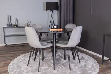 Plaza Matgrupp 100 cm Rund med 4 Polar stolar - Svart - Products - Möbler - Bord & matgrupp - Matgrupp