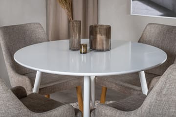 Plaza Matgrupp 100 cm Rund med 4 Plaza stolar - Grå - Products - Möbler - Bord & matgrupp - Matgrupp