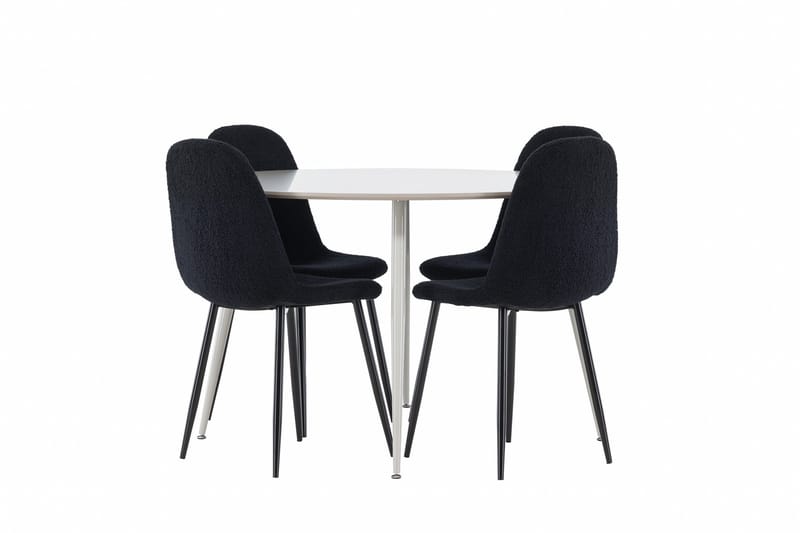 Plaza Matgrupp 120 cm Rund med 4 Polar stolar - Beige/Svart - Products - Möbler - Bord & matgrupp - Matgrupp