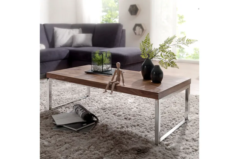 Plessey Soffbord 120 cm - Massivt Trä/Krom - Products - Möbler - Bord & matgrupp - Soffbord