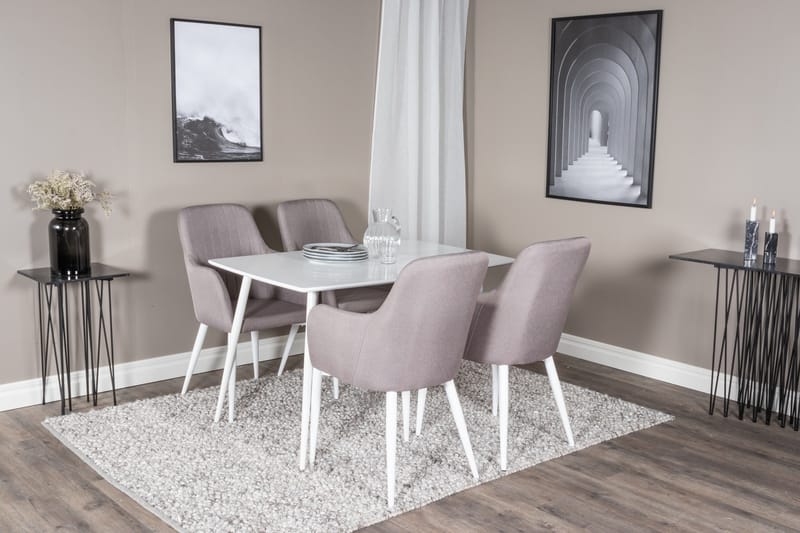 Polar Matgrupp 120 cm Rektangulär med 4 Comfort stolar - Grå - Products - Möbler - Bord & matgrupp - Matgrupp