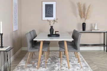 Polar Matgrupp 180 cm Rektangulär med 6 Mace stolar - Grå - Products - Möbler - Bord & matgrupp - Matgrupp