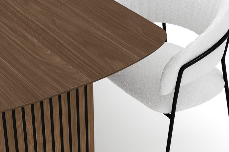 Richeto Matbord 210 cm med 6 Karol Matstolar - Rökt ek / Vit Bouclé - Products - Möbler - Bord & matgrupp - Matgrupp