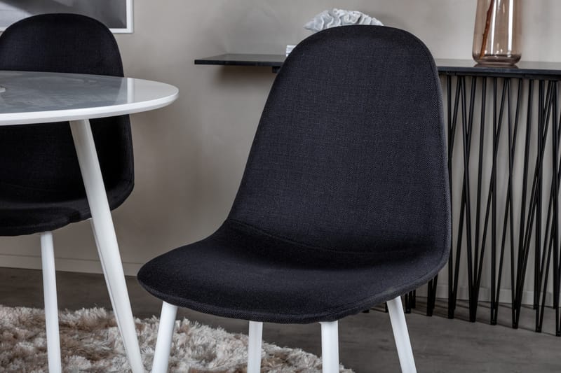 Ridones Matgrupp 100 cm Rund inkl 4 Ypas Stolar - Vit/Svart - Products - Möbler - Bord & matgrupp - Matgrupp