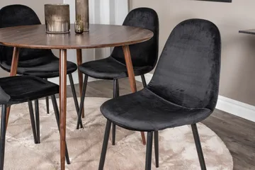 Ridones Matgrupp 100 cm Rund inkl 4 Pontus Stolar - Brun/Svart - Products - Möbler - Bord & matgrupp - Matgrupp