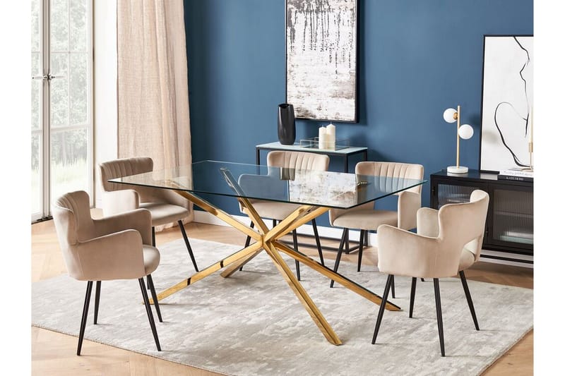 Rimbey Matbord 90x160 cm - Transparent/Guld - Products - Möbler - Bord & matgrupp - Matbord & köksbord