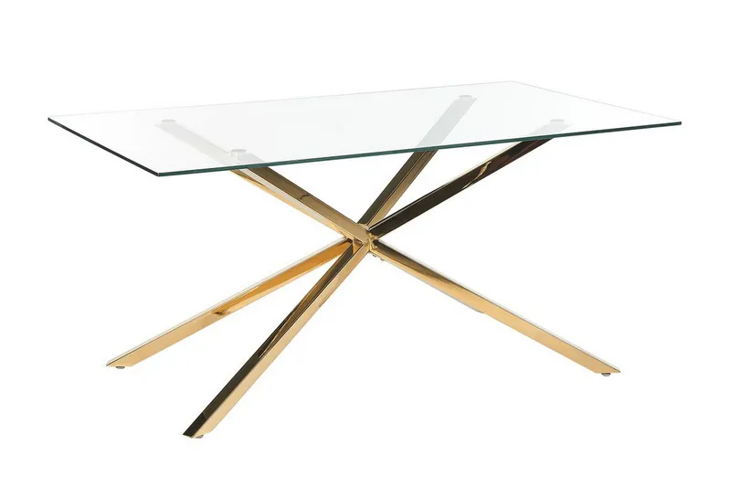 Rimbey Matbord 90x160 cm, Transparent/Guld