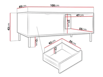 Salmor Soffbord 100 cm - Vit - Products - Möbler - Bord & matgrupp - Soffbord
