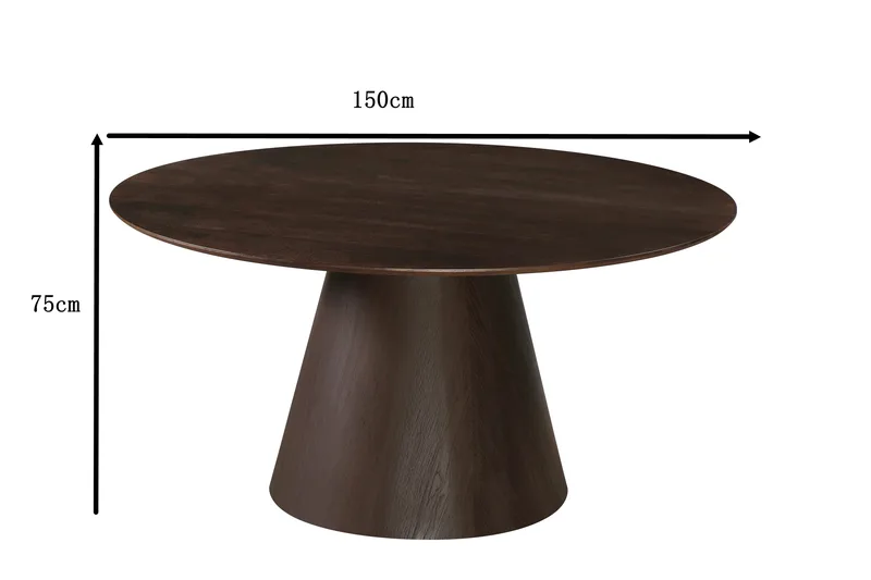 Siena Stort Matbord Runt 150cm Fanér - Mörkbrun Rökt ek - Products - Möbler - Bord & matgrupp - Matbord & köksbord