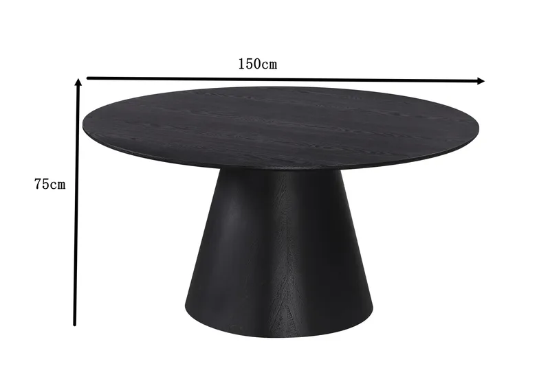 Siena Stort Matbord Runt 150cm Fanér - Svart - Products - Möbler - Bord & matgrupp - Matbord & köksbord