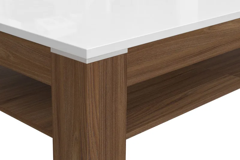 Keoisha Soffbord 120 cm med Förvaring Hylla - Valnötsbrun/Vit - Products - Möbler - Bord & matgrupp - Soffbord - Soffbord med förvaring