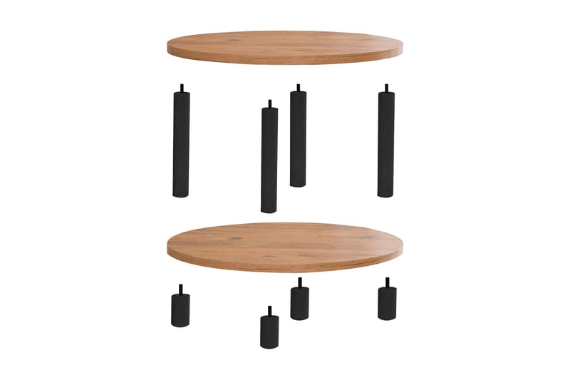 Lofita Soffbord 70x43,7x70 cm Runt - Brun/Svart - Products - Möbler - Bord & matgrupp - Soffbord - Soffbord med förvaring