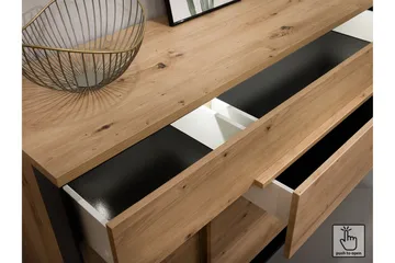 Quant Soffbord 100 cm med Förvaring 2 Lådor + Hylla - Ekfärg/Svart - Products - Möbler - Bord & matgrupp - Soffbord - Soffbord med förvaring