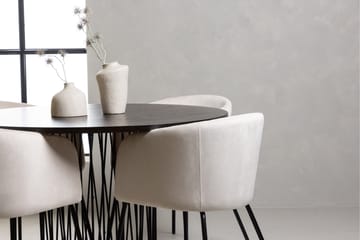 Stone Matgrupp 120 cm Rund med 4 Berit stolar - Beige - Products - Möbler - Bord & matgrupp - Matgrupp