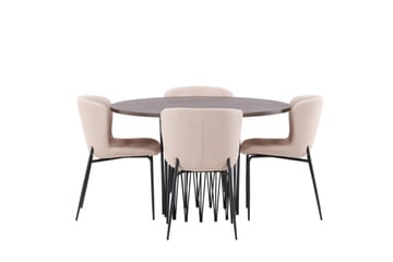 Stone Matgrupp 120 cm Rund med 4 Modesto stolar - Mörkgrå - Products - Möbler - Bord & matgrupp - Matgrupp