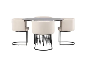 Stone Matgrupp 120 cm Rund med 4 Simrishamn stolar - Beige - Products - Möbler - Bord & matgrupp - Matgrupp