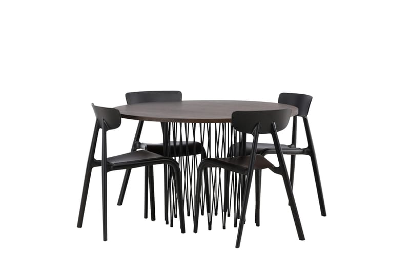 Stone Matgrupp 120 cm Rund med 4 Ursholmen stolar - Svart - Products - Möbler - Bord & matgrupp - Matgrupp