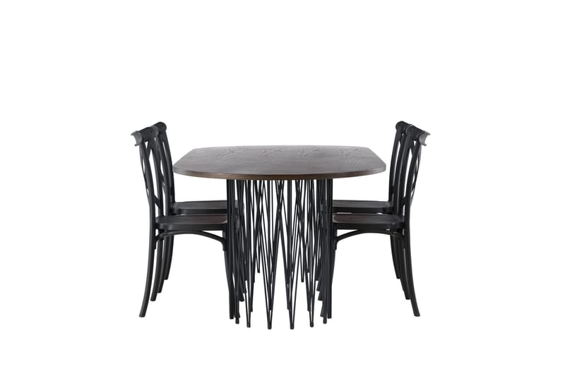 Stone Matgrupp 220 cm Oval med 4 Crosett stolar - Svart - Products - Möbler - Bord & matgrupp - Matgrupp