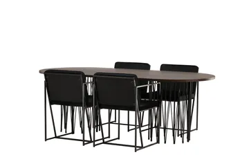 Stone Matgrupp 220 cm Oval med 4 Richmond stolar - Svart - Products - Möbler - Bord & matgrupp - Matgrupp