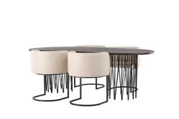 Stone Matgrupp 220 cm Oval med 4 Simrishamn stolar - Beige - Products - Möbler - Bord & matgrupp - Matgrupp