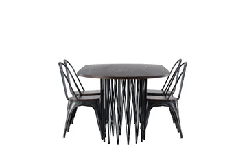 Stone Matgrupp 220 cm Oval med 4 Tempe stolar - Mocca - Products - Möbler - Bord & matgrupp - Matgrupp