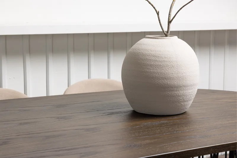 Stone Matgrupp 220 cm Rektangulär med 6 Velvet stolar - Beige - Products - Möbler - Bord & matgrupp - Matgrupp