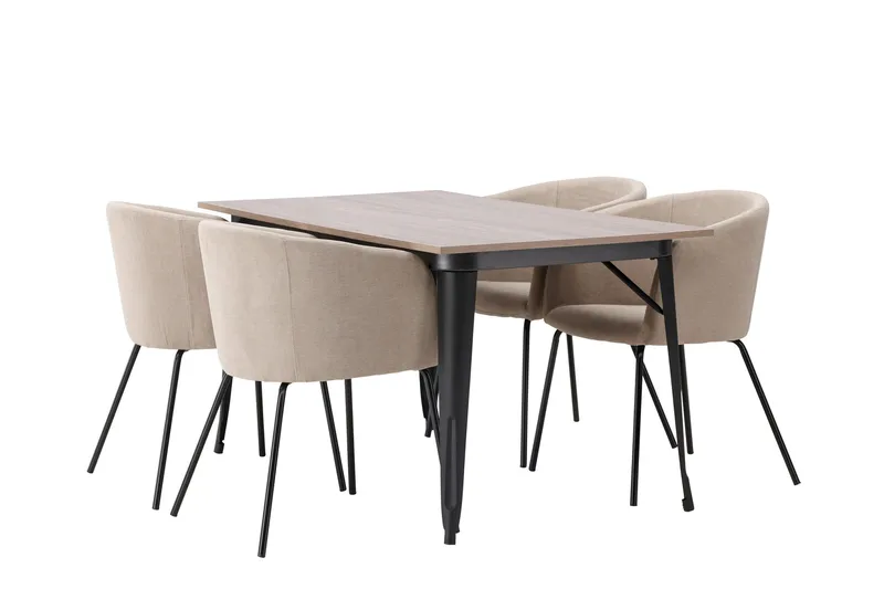Tempe Matgrupp 140 cm Rektangulär med 4 Berit stolar - Beige - Products - Möbler - Bord & matgrupp - Matgrupp