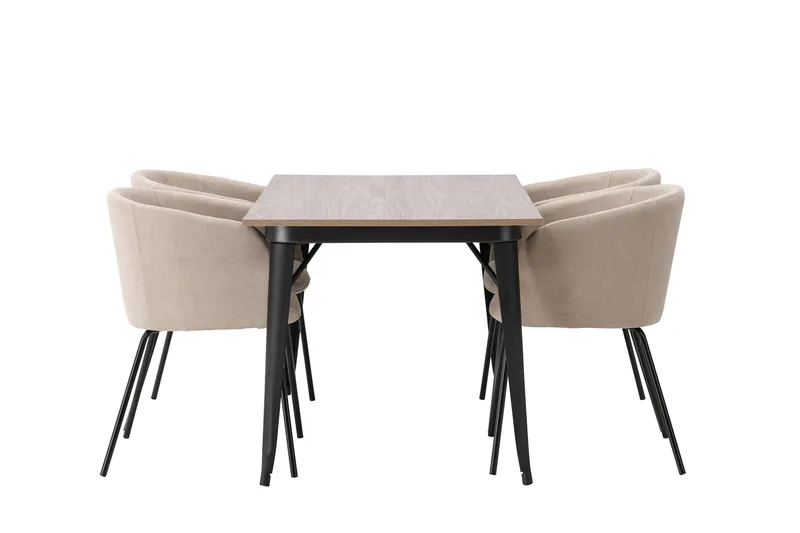 Tempe Matgrupp 140 cm Rektangulär med 4 Berit stolar - Beige - Products - Möbler - Bord & matgrupp - Matgrupp