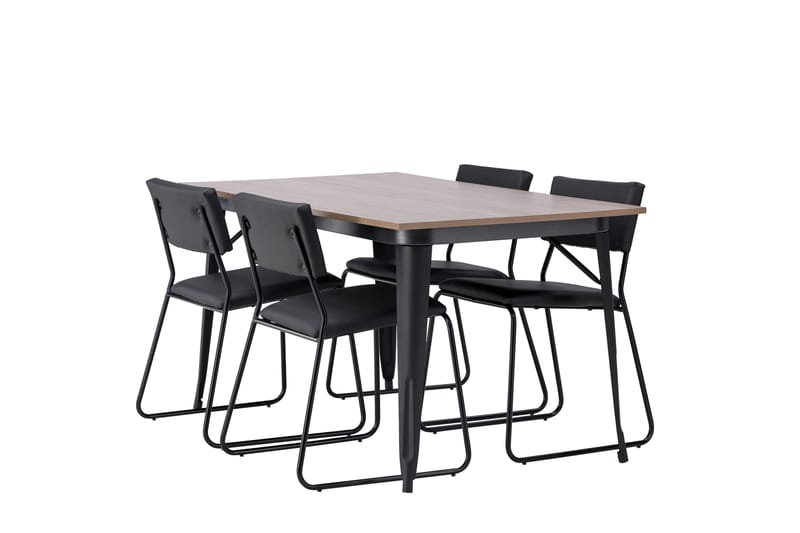 Tempe Matgrupp 140 cm Rektangulär med 4 Kenth Stolar - Svart - Products - Möbler - Bord & matgrupp - Matgrupp