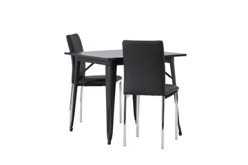 Tempe Matgrupp 80 cm Rektangulär med 2 Lily stolar - Svart - Products - Möbler - Bord & matgrupp - Matgrupp
