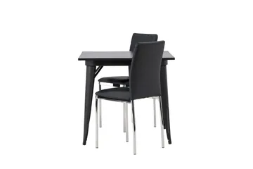 Tempe Matgrupp 80 cm Rektangulär med 2 Lily stolar - Svart - Products - Möbler - Bord & matgrupp - Matgrupp