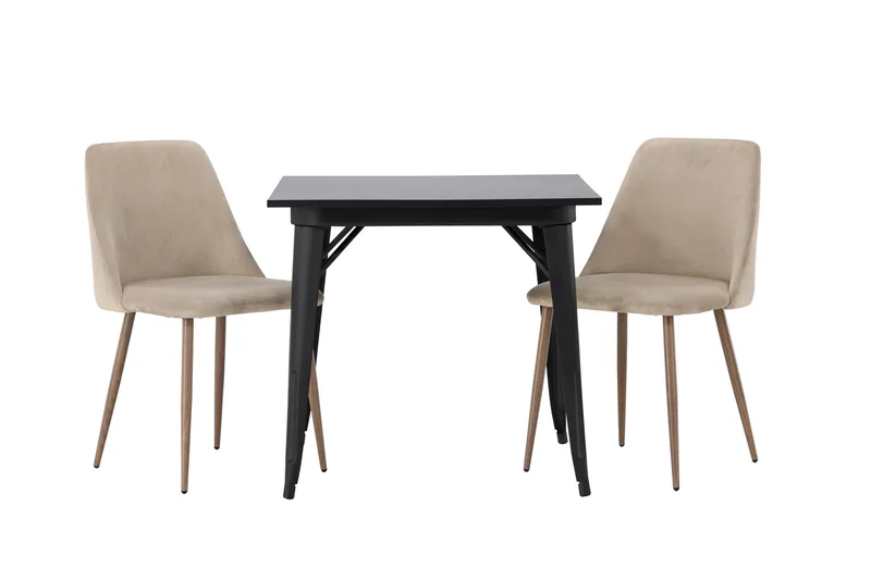 Tempe Matgrupp 80 cm Rektangulär med 2 Night Stolar - Svart - Products - Möbler - Bord & matgrupp - Matgrupp