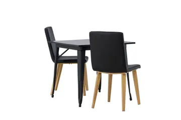 Tempe Matgrupp 80 cm Rektangulär med 2 Today stolar - Svart - Products - Möbler - Bord & matgrupp - Matgrupp