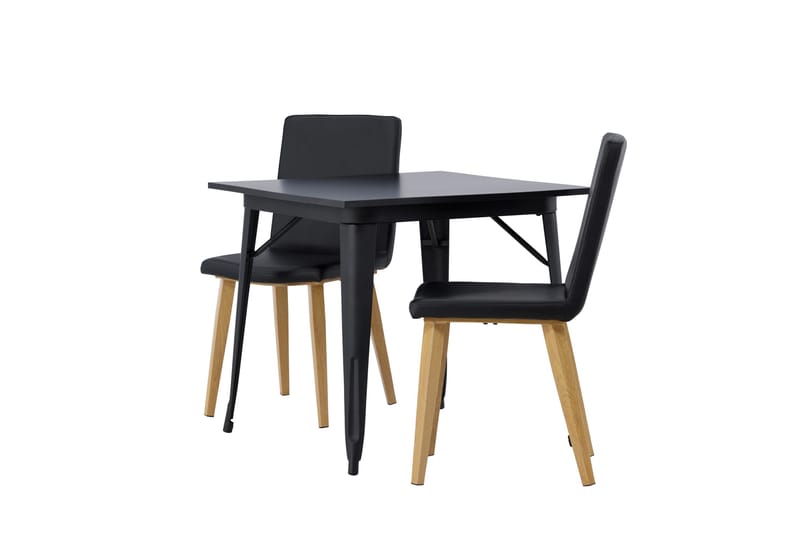 Tempe Matgrupp 80 cm Rektangulär med 2 Today stolar - Svart - Products - Möbler - Bord & matgrupp - Matgrupp