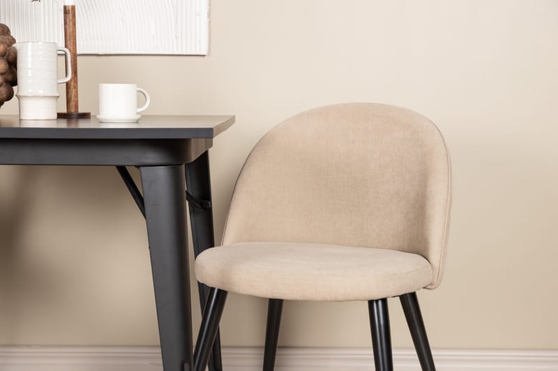 Tempe Matgrupp 80 cm Rektangulär med 2 Velvet stolar - Beige - Products - Möbler - Bord & matgrupp - Matgrupp