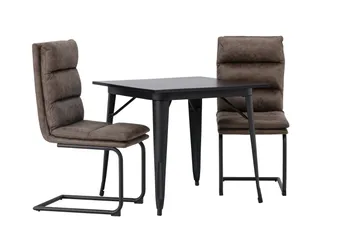 Tempe Matgrupp 80 cm Rektangulär med 2 Zizo stolar - Svart - Products - Möbler - Bord & matgrupp - Matgrupp