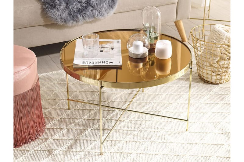 Thore Soffbord i härdat glas - Guld - Products - Möbler - Bord & matgrupp - Soffbord