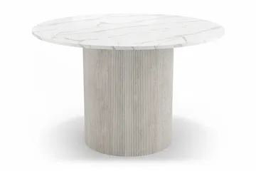 Uppveda Matbord 120 cm Rund Vitt med 4 Reciclar Matstolar - Vit/Greige - Products - Möbler - Bord & matgrupp - Matgrupp