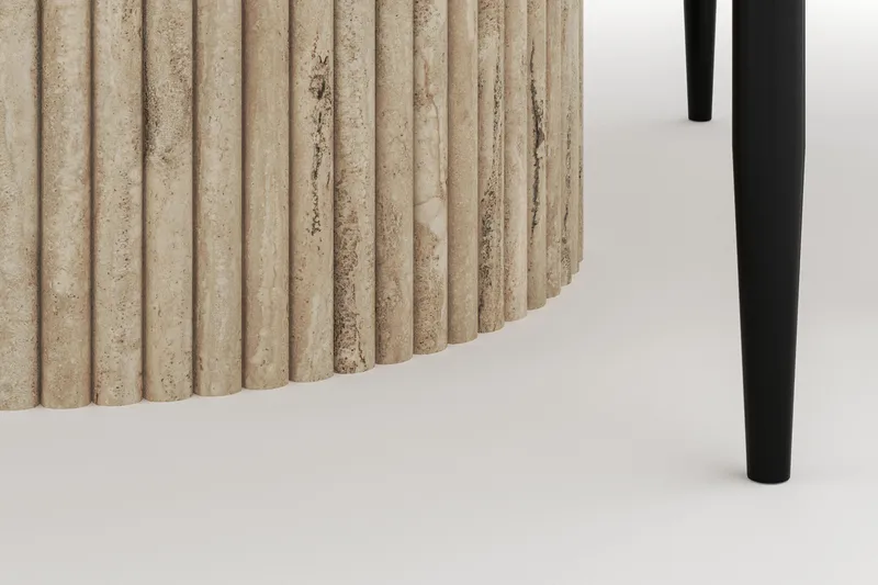 Uppveda Matbord Runt 120 cm med 4 Sawako Stolar - Beige - Products - Möbler - Bord & matgrupp - Matgrupp