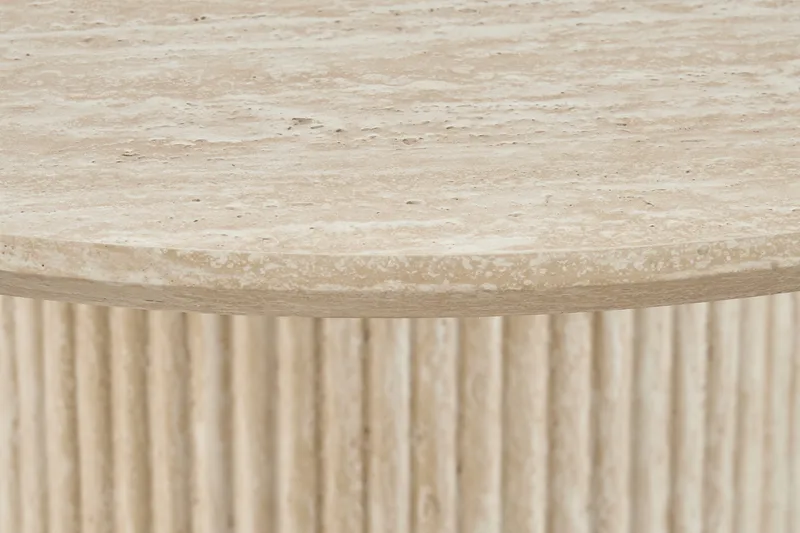 Uppveda Matbord Runt 120 cm Travertin utseende - Beige - Products - Möbler - Bord & matgrupp - Matbord & köksbord