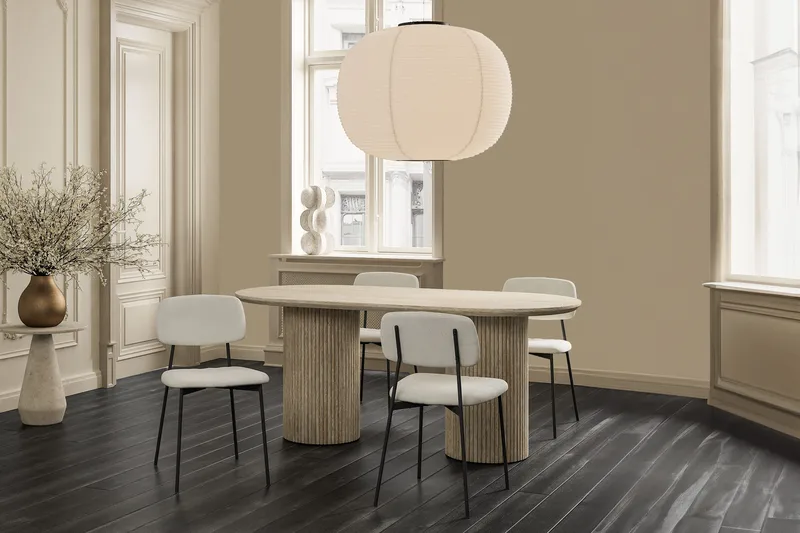 Uppveda Ovalt Matbord 180x90 cm Travertin Utseende - Beige - Products - Möbler - Bord & matgrupp - Matbord & köksbord