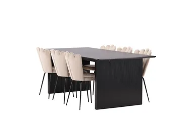 Vail Matgrupp 200 cm Rektangulär med 6 Limhamn stolar - Beige - Products - Möbler - Bord & matgrupp - Matgrupp