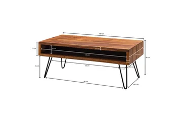 Virworthy Soffbord 100 cm - Massivt Trä/Svart - Products - Möbler - Bord & matgrupp - Soffbord