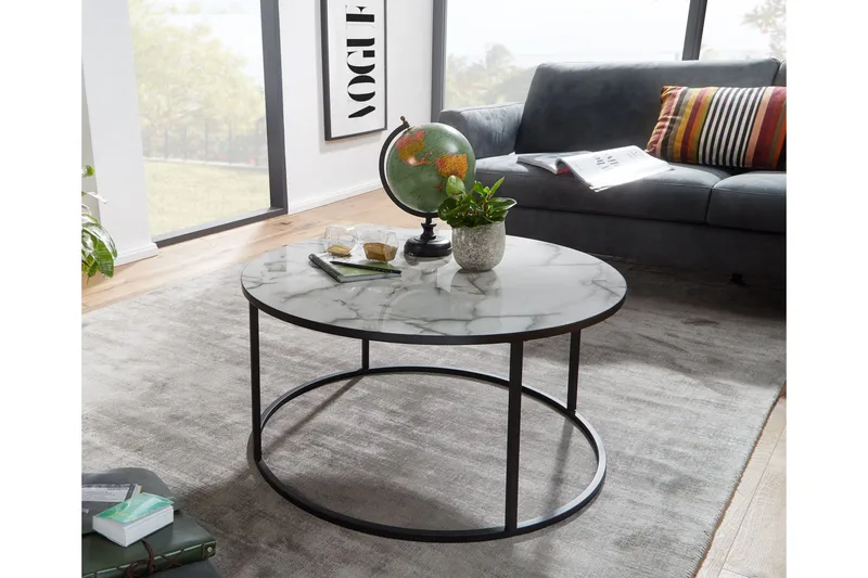 Willowdale Soffbord 80 cm Runt - Vit/Svart - Products - Möbler - Bord & matgrupp - Soffbord