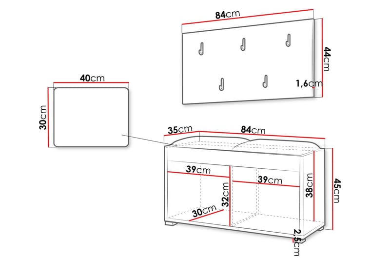 Agawal Hallmöbelset - Products - Möbler - Hallmöbler - Möbelset för hall & entre