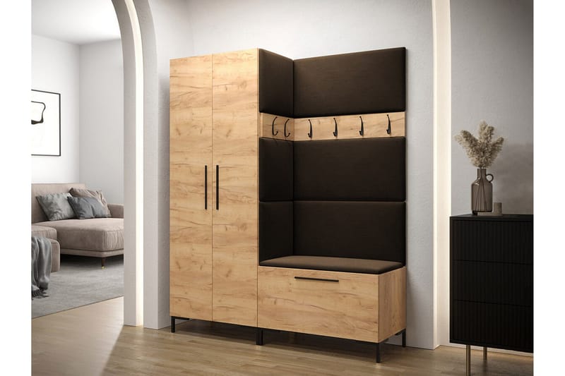 Dunvegan Hallmöbelset 158x44 cm - Mörkbrun - Products - Möbler - Hallmöbler - Möbelset för hall & entre