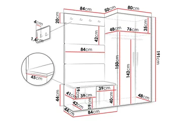 Farosa Hallmöbelset - Beige - Products - Möbler - Hallmöbler - Möbelset för hall & entre