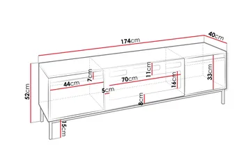 Bjurholm Tv-bänk 174 cm - Vit - Products - Möbler - TV- & Mediamöbler - TV bänk & mediabänk