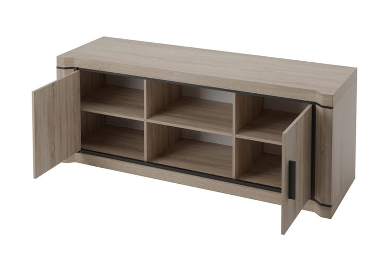 Dallas TV-bänk 137x43,5x53 cm LED-belysning - Beige/Grå - Products - Möbler - TV- & Mediamöbler - TV bänk & mediabänk