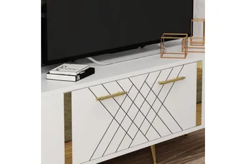 Detas Tv-bänk 150x35 cm Vit/Guld - Hanah Home - Products - Möbler - TV- & Mediamöbler - TV bänk & mediabänk